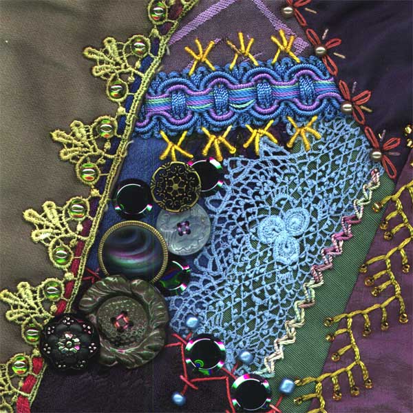 I dropped the button box - crazy quilt block 11