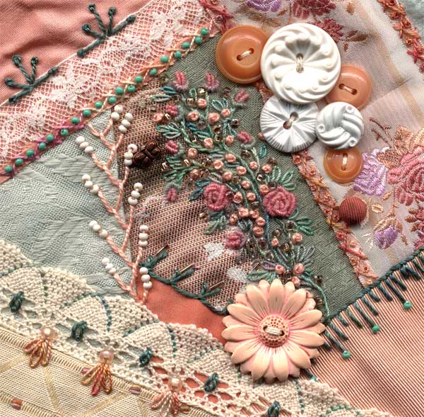 I dropped the button box quilt crazy quilt block