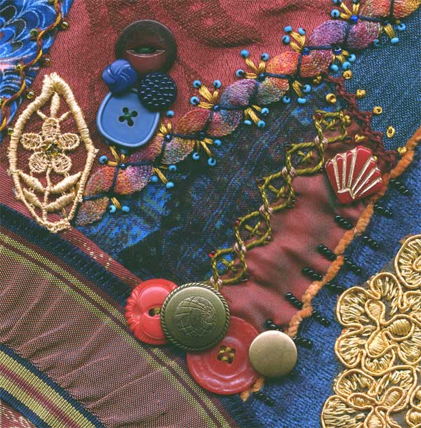 I dropped the button box - crazy quilt block 75