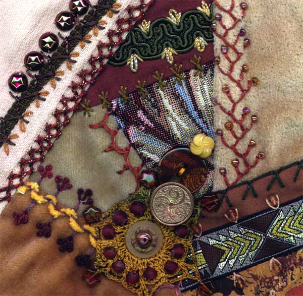 I dropped the button box - crazy quilt block 11
