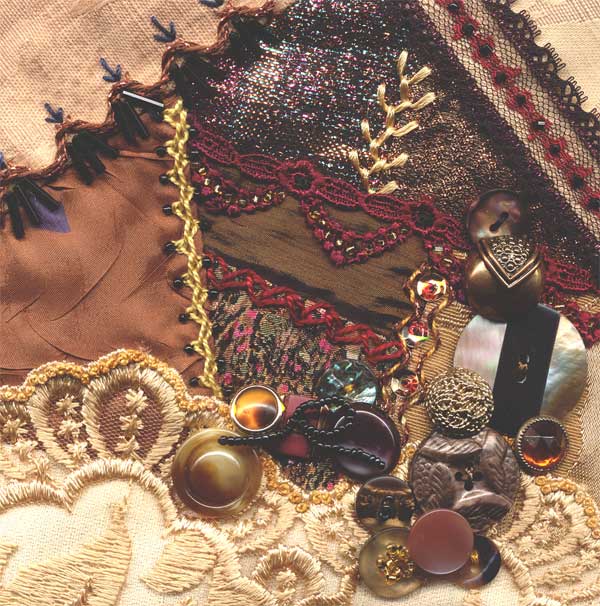 I dropped the button box - crazy quilt block 76
