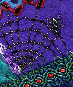 illustration of coral stich used in crazy quilting embroidery