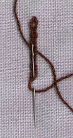 a step by step illustration of how to work chain stitch
