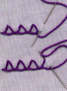 illustration of how to do closed buttonhole stitch
