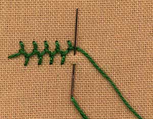 a step by step illustration of how to work algerian eye stitch