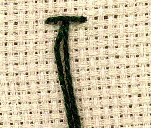 a step by step illustration of how to work ghiordes knot stitch