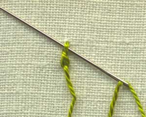 step by step illustration of how to do oyster stitch 