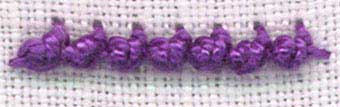 step by step illustration of triple palestrina stitch