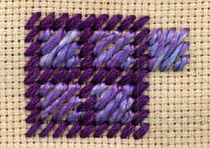 a step by step illustration of how to work Scottish stitch