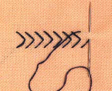 ilustration of how to work arrow stitch