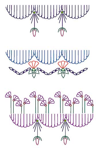 diagram of crazy quilt stitch combinations