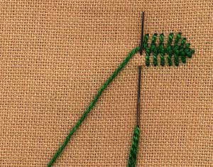 a step by step illustration of how to work cretan stitch