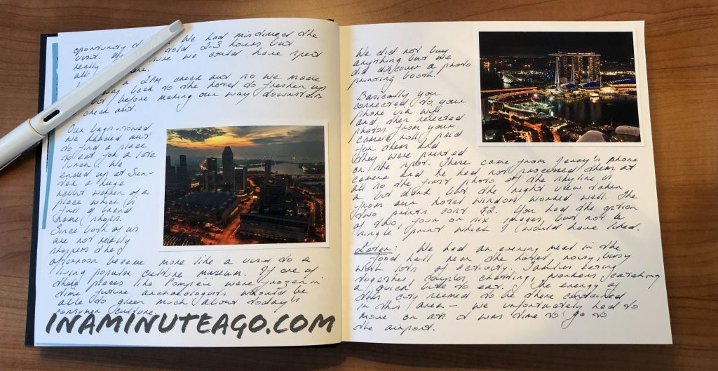 Print on demand photos in travel journal